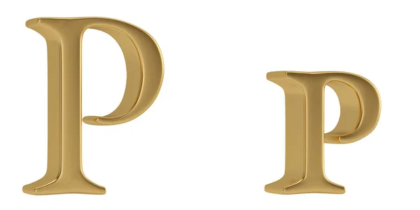 Gold Metall Alphabet Isoliert Auf Weißem Hintergrund Illustration — Stockfoto