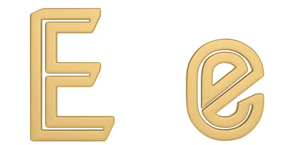 Gold Metall Alphabet Isoliert Auf Weißem Hintergrund Illustration — Stockfoto