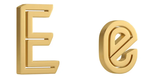 Gold Metall Alphabet Isoliert Auf Weißem Hintergrund Illustration — Stockfoto