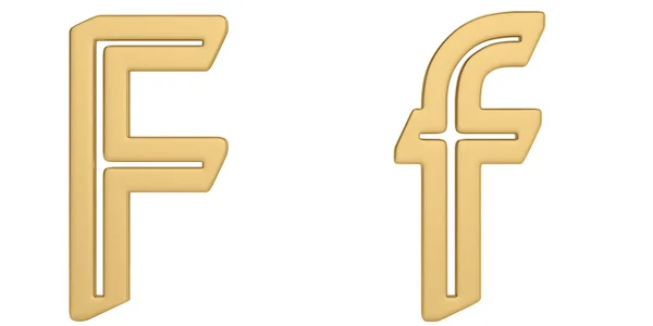 Gold Metall Alphabet Isoliert Auf Weißem Hintergrund Illustration — Stockfoto