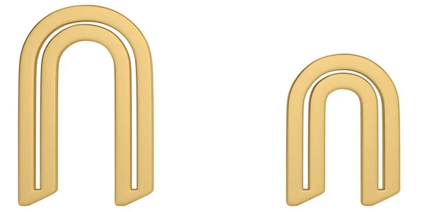 Gold Metall Alphabet Isoliert Auf Weißem Hintergrund Illustration — Stockfoto