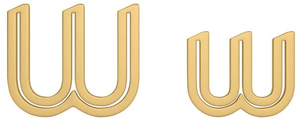 黄金金属 字母表在白色背景上被隔离3D — 图库照片