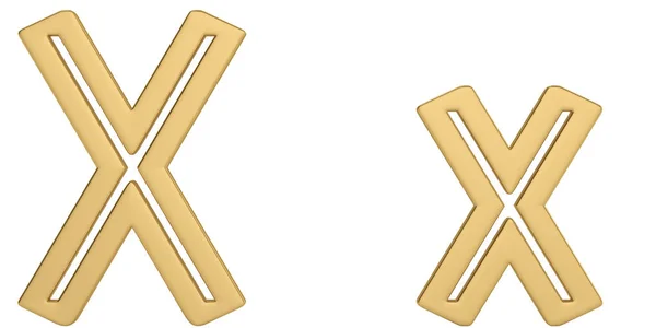 Gold Metall Alphabet Isoliert Auf Weißem Hintergrund Illustration — Stockfoto