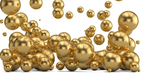 Goldene Kugeln Abstrakten Hintergrund Goldene Perle Illustration — Stockfoto