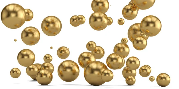 Goldene Kugeln Abstrakten Hintergrund Goldene Perle Illustration — Stockfoto