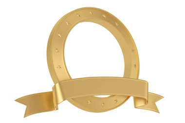 Altın yüzük beyaz arka plan üzerinde 3d illüstrasyon izole.