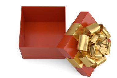Beyaz arka plan üzerinde 3d illüstrasyon izole hediye kutusu.
