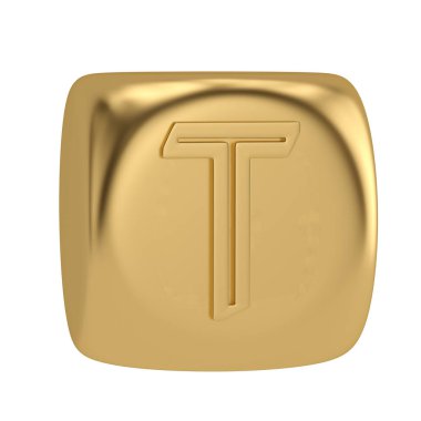 Beyaz arka plan üzerinde 3d illustratio izole altın küp alfabesi