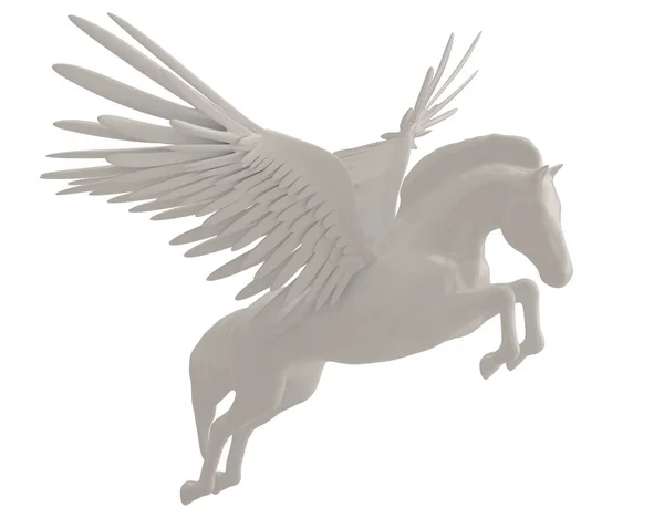 Pegaso majestuoso caballo alado griego mítico aislado en blanco b — Foto de Stock