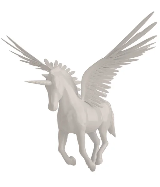 Pegaso majestuoso caballo alado griego mítico aislado en blanco b — Foto de Stock