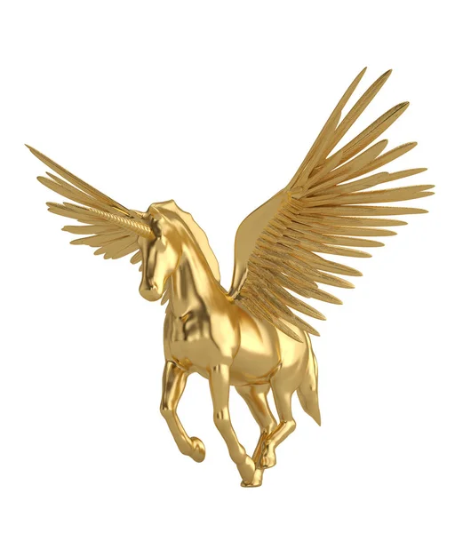 Pegaso majestuoso caballo alado griego mítico aislado en blanco b — Foto de Stock