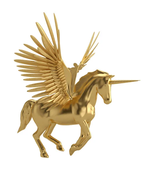 Pegaso majestuoso caballo alado griego mítico aislado en blanco b — Foto de Stock