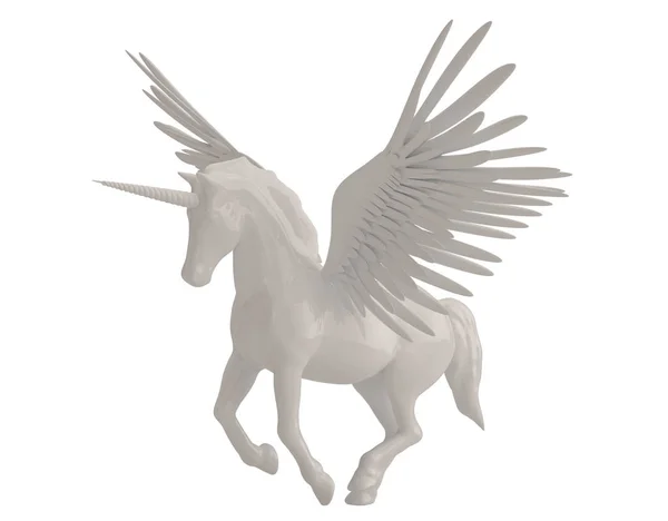 ペガサス マジェスティック神話ギリシャ語翼白 b に分離された馬 — ストック写真