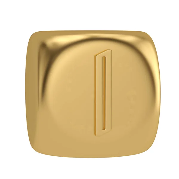Alfabeto cubo dorato isolato su sfondo bianco Illustrazione 3D — Foto Stock