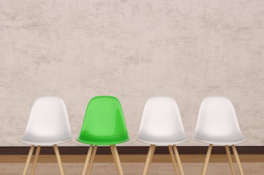 Modern tasarım sandalyeler degrade gri w önünde düzenlenmiş