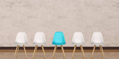 Modern tasarım sandalyeler degrade gri w önünde düzenlenmiş