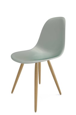 Beyaz arka planda izole sandalye. 3D çizim.