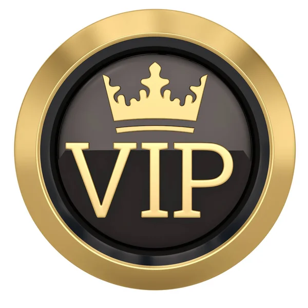 Corona icono VIP aislado sobre fondo blanco ilustración 3D . —  Fotos de Stock