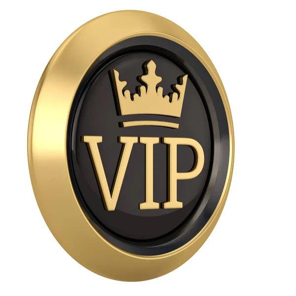 Ícone VIP Crown isolado no fundo branco ilustração 3D . — Fotografia de Stock