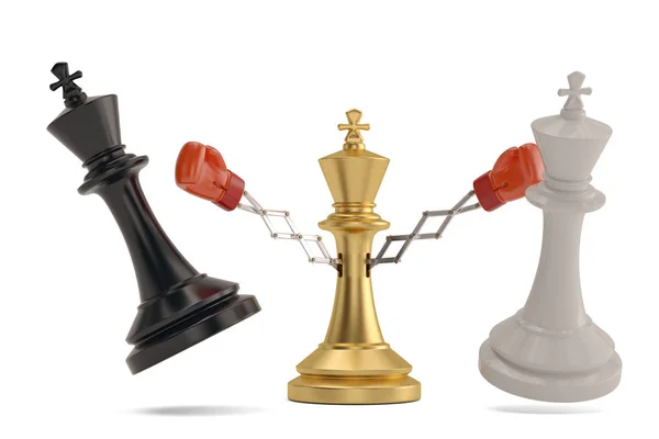 Hemliga vapen affärs idé med ett schack kung skämt boxning glo — Stockfoto