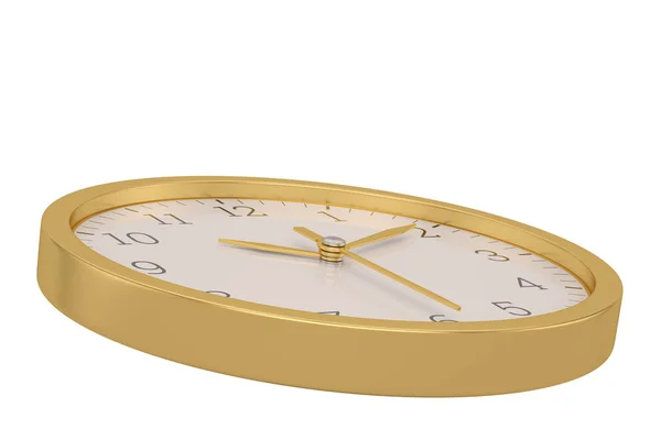 Reloj de oro aislado sobre fondo blanco. Ilustración 3D . — Foto de Stock