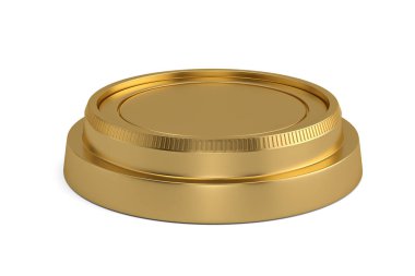 Altın taban beyaz arka plan üzerinde izole. 3d illüstrasyon.