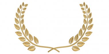 Defne çelengi beyaz arka plan üzerine izole edilmiş. 3d illüstrasyon.