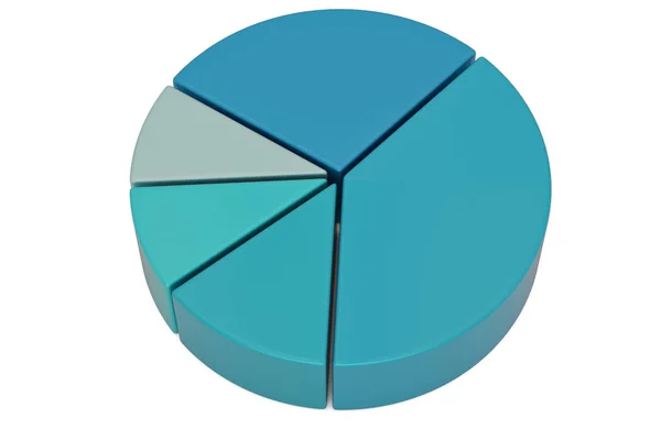 Gráfico gráfico de tartes isolado no fundo branco. Ilustração 3D . — Fotografia de Stock