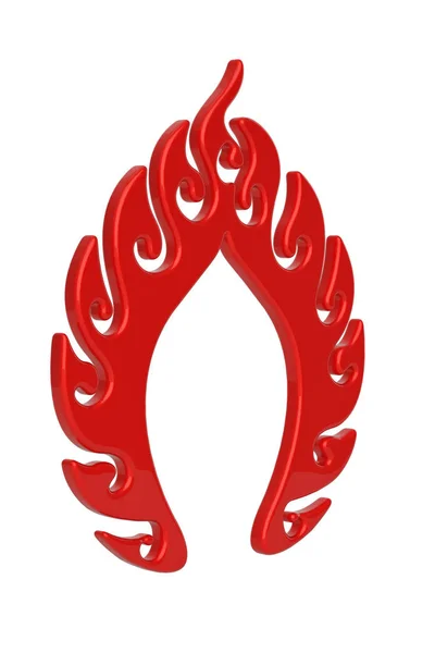 Символ огня выделен на белом фоне. 3D иллюстрация . — стоковое фото