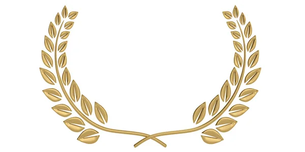 Corona de laurel aislada sobre fondo blanco. Ilustración 3D . —  Fotos de Stock