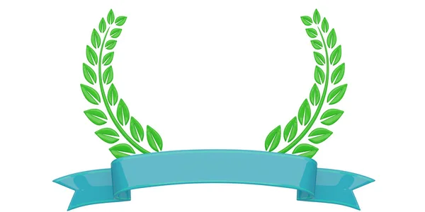 Ribbon and laurel wreath isolated on white background. 3D illust — Stock Photo, Image