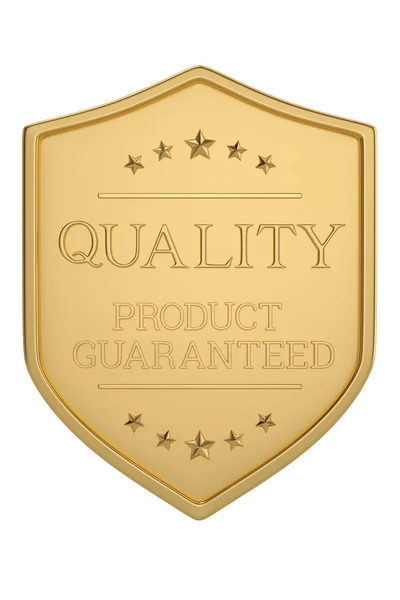 Odznaka Tarcza jakości wyizolowana na białym tle. 3D książka — Zdjęcie stockowe