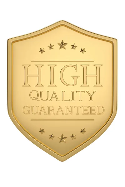 Quality shield medal isolated on white background. 3D illustrati — Stock Photo, Image