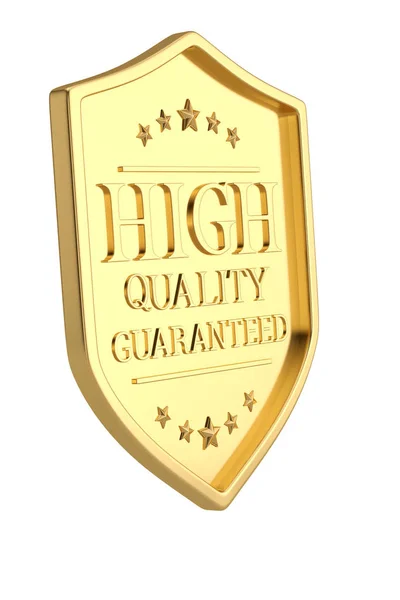 Médaille de bouclier de qualité isolée sur fond blanc. Illustration 3D — Photo