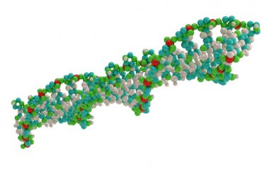 Beyaz sırtta izole edilmiş DNA molekülü ile biyokimya kavramı