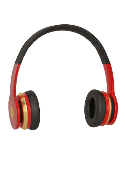 Auriculares inalámbricos rojos y negros aislados sobre fondo blanco . —  Fotos de Stock