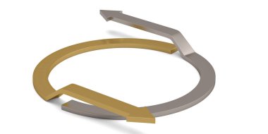 Beyaz arka plan 3d illüstrasyon izole Yaratıcı 3d ok.