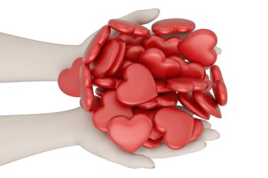 Yaratıcı konsept eller beyaz backgrou izole kalp tutan