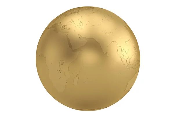 Financieel concept Golden Globe geïsoleerd op witte achtergrond 3D — Stockfoto