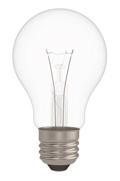 En stor glödlampa isolerad på vit bakgrund 3D-illustration. — Stockfoto