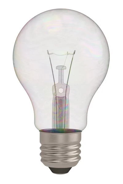 En stor glödlampa isolerad på vit bakgrund 3D-illustration. — Stockfoto