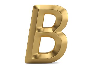 Altın 3d alfabe beyaz arka plan üzerinde izole. 3d illüstrasyon