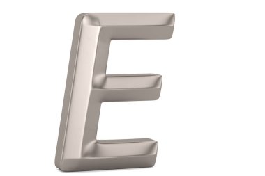 Çelik 3d alfabe beyaz arka plan üzerinde izole. 3d illüstrasyon.