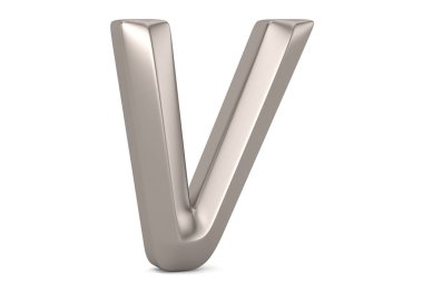 Çelik 3d alfabe beyaz arka plan üzerinde izole. 3d illüstrasyon.