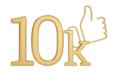 10k takipçileri beyaz arka plan 3d izole 3d logosu teşekkür ederim 