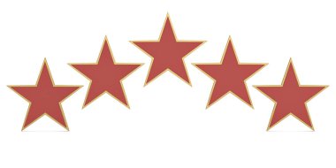 Kırmızı 3d yıldız beyaz arka plan üzerinde izole. 3d illüstrasyon.