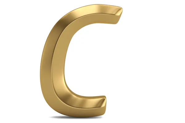 Alfabeto 3D dorato isolato su sfondo bianco. Illustrazione 3D — Foto Stock