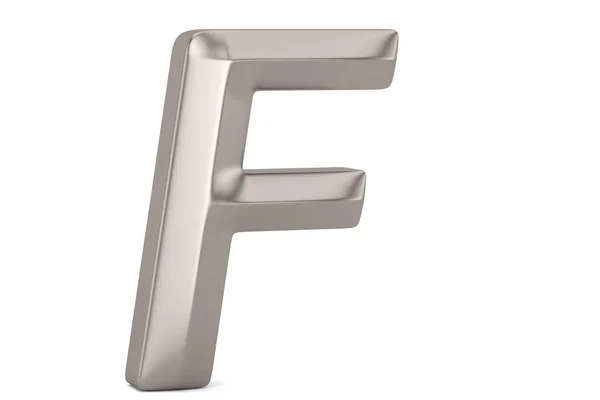 Alfabeto 3D de aço isolado em fundo branco. Ilustração 3D . — Fotografia de Stock