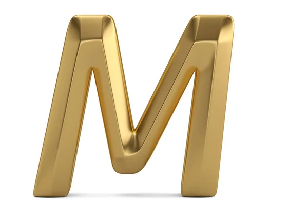 Złoty alfabet 3D wyizolowany na białym tle. ilustracja 3D — Zdjęcie stockowe