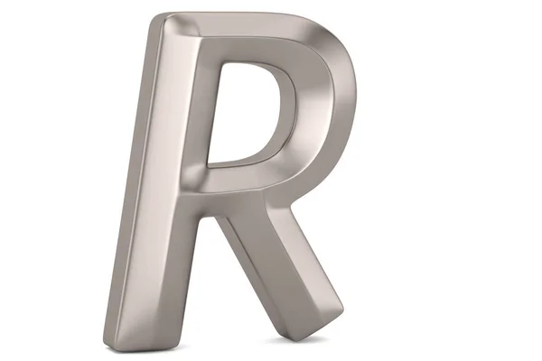Alfabeto 3D de acero aislado sobre fondo blanco. Ilustración 3D . —  Fotos de Stock